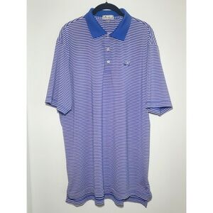 Peter Millar Men's Striped Polyester Spandex Performance Golf Polo Size XL